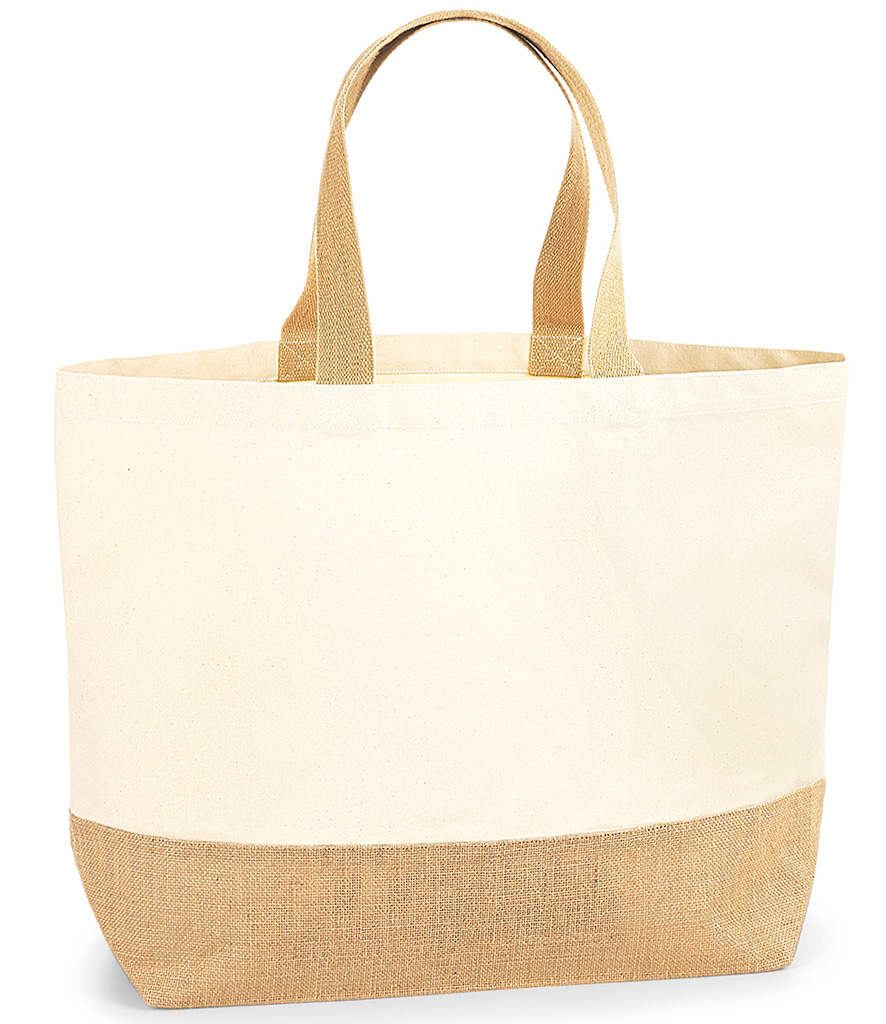 Jute Base Canvas Tote XL Shopping Bag