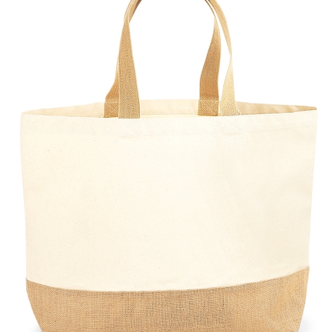 Jute Base Canvas Tote XL Shopping Bag